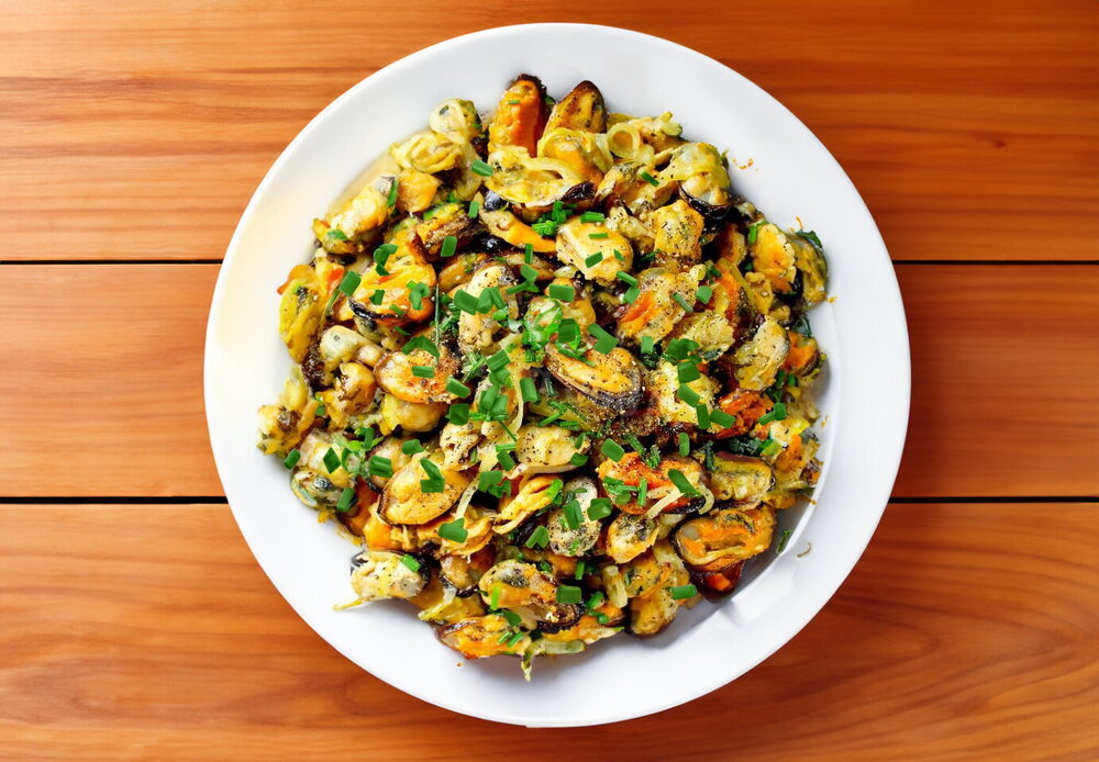Pan-Fried Mussels with Onion