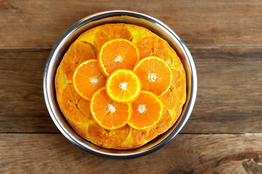 Fresh Mandarin Cake Baked in the Oven