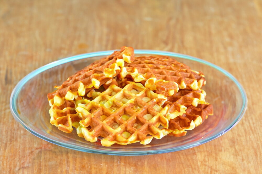 Apple Waffles in a Waffle Maker
