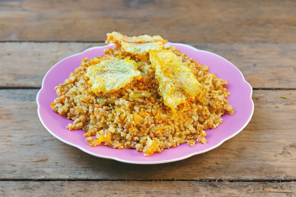 Buckwheat with Fish Baked in the Oven
