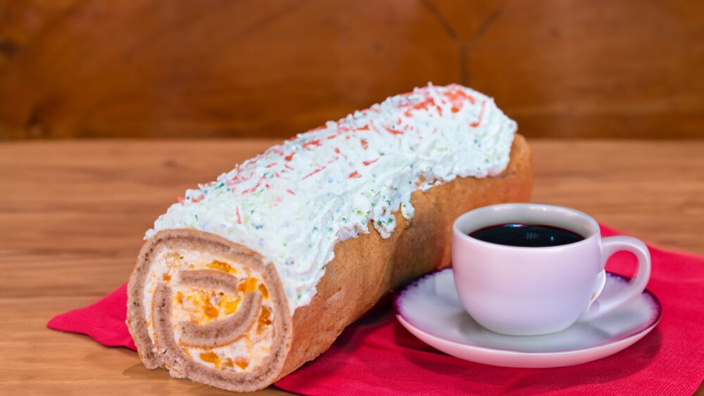 Sponge Roll with Quark Cream and Dried Apricots