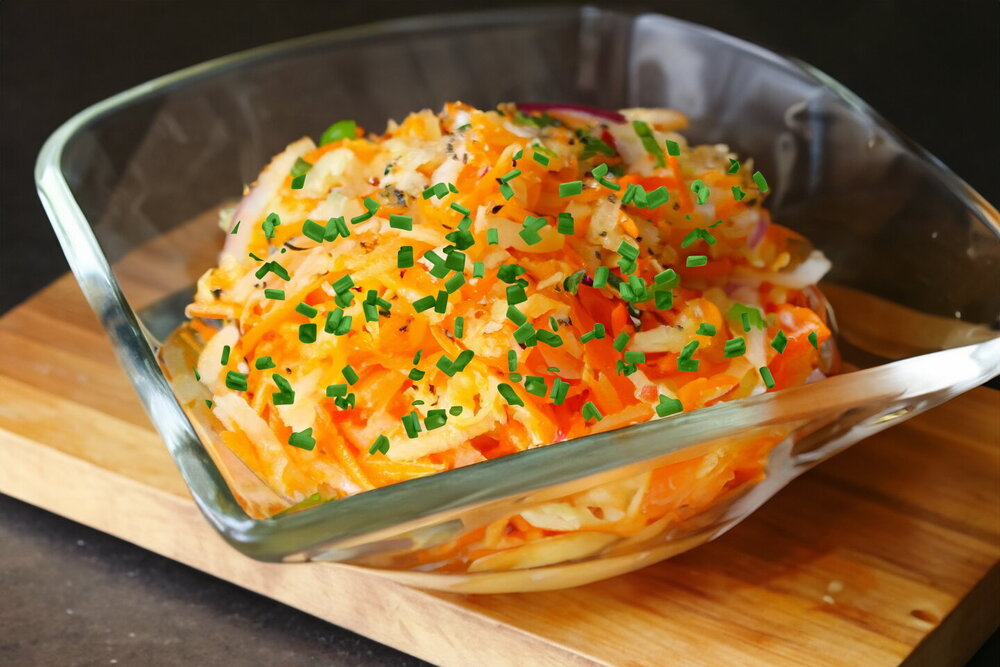 Simple Healthy Daikon, Carrot & Apple Salad