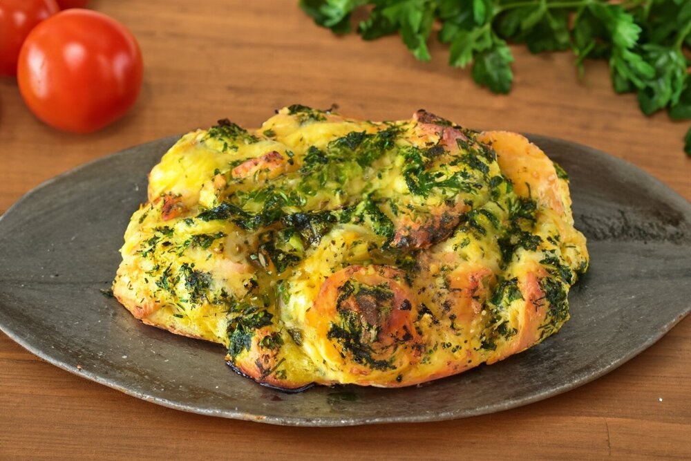 Homemade Baked Bread with Cheese and Garlic
