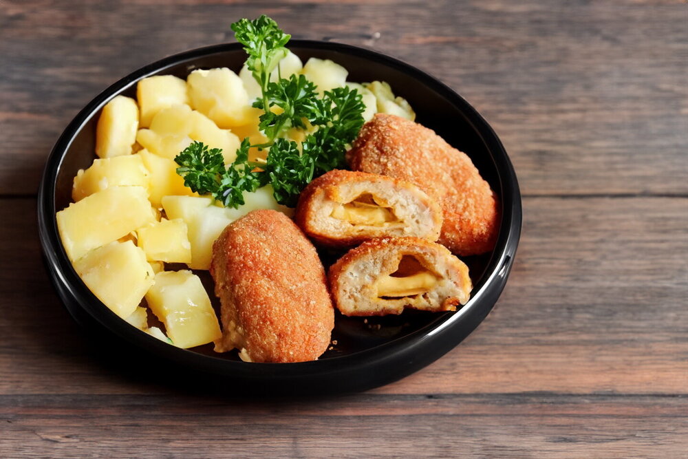 Oven-Baked Chicken Mince Cutlets with Cheese