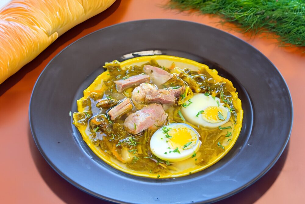 Sorrel Borscht with Egg