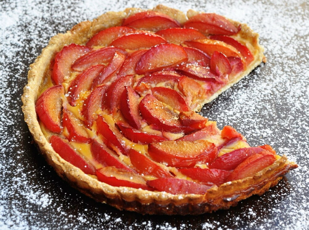 Preserved plum tart
