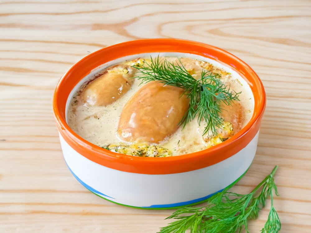 Baked Squid in Sour Cream Sauce