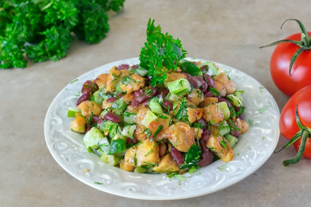 Chicken, Bean, and Cucumber Salad