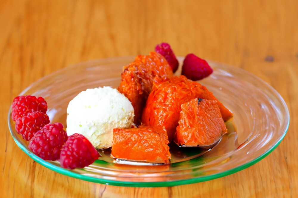 Caramelized Pumpkin Chunks Baked with Sugar