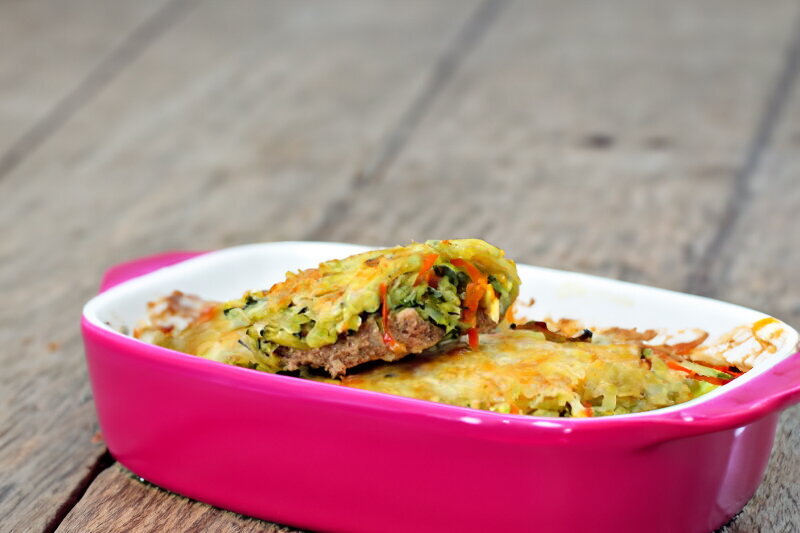 Ground Meat with Potatoes and Vegetables, Oven-Baked