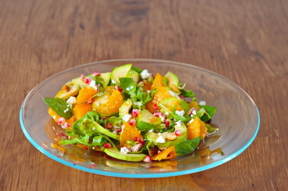 Dessert Salad with Pomegranate and Arugula