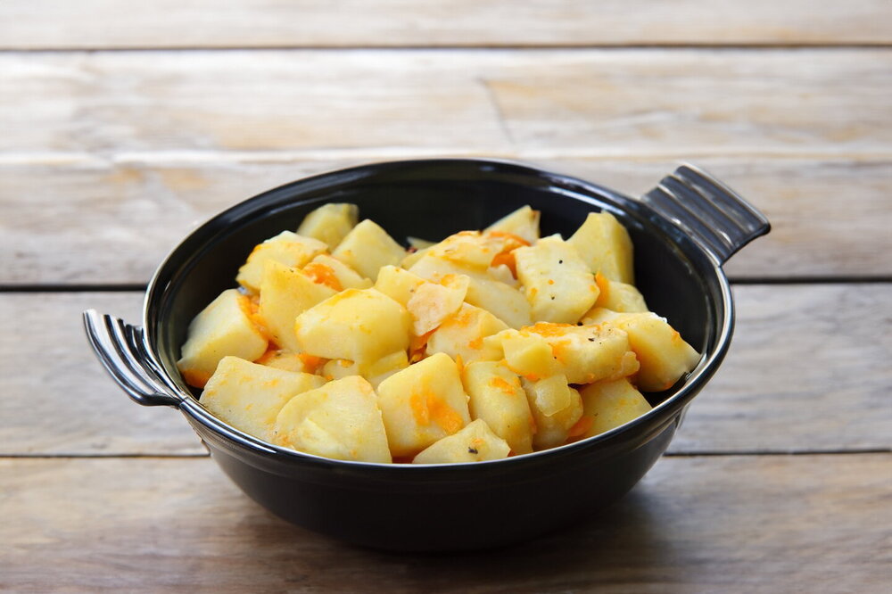 Pan-Braised Potatoes with Carrots and Onions
