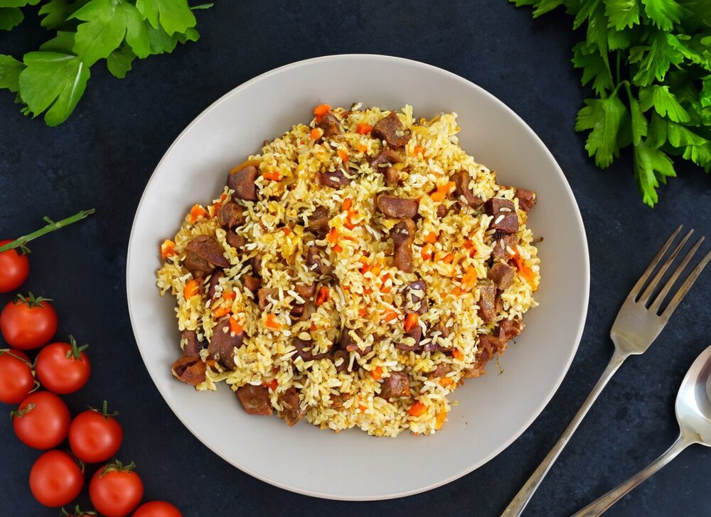 Pilaf in an Afghan Kazan on the Stove