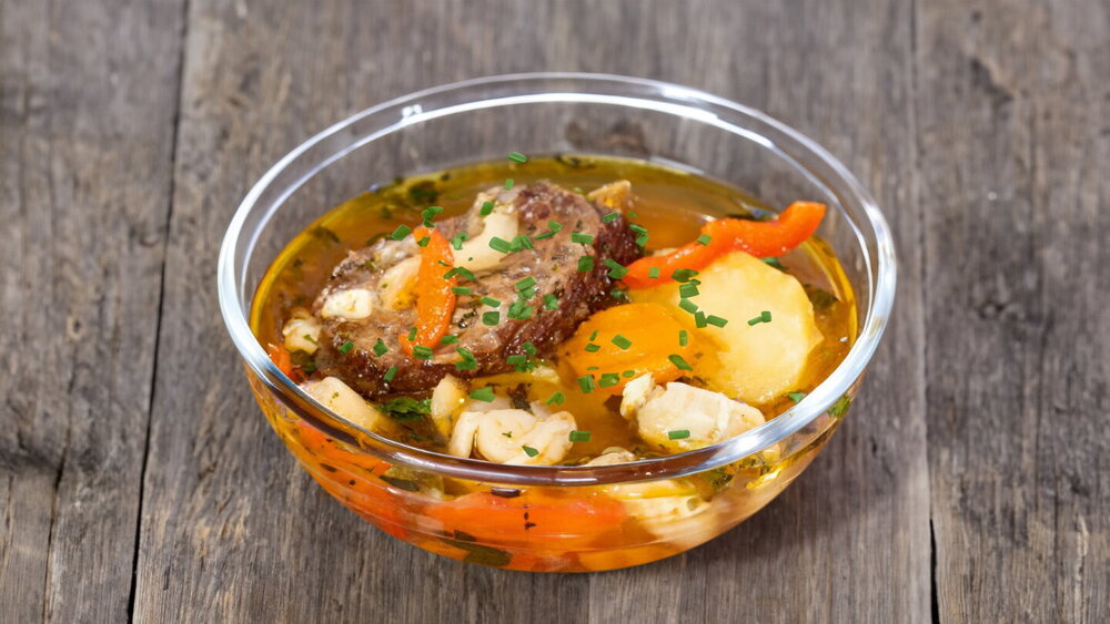 Beef Soup with Dumplings and Vegetables