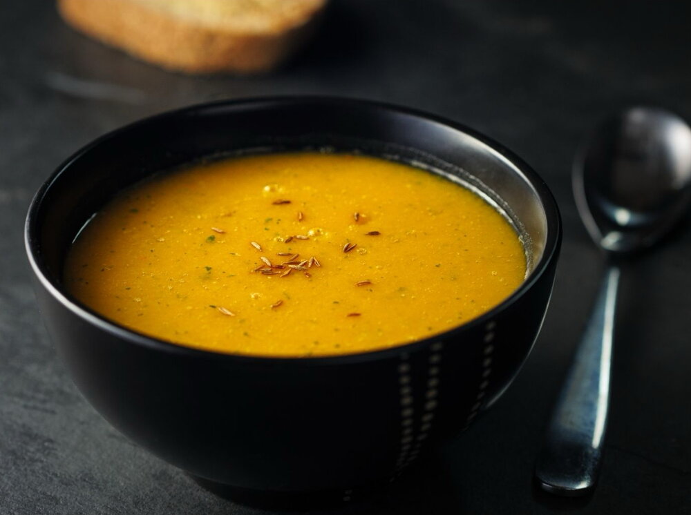Red lentil and butternut squash soup
