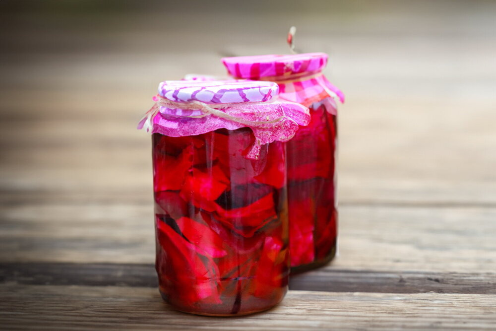 Pickled Cabbage with Beets for Winter in Jars