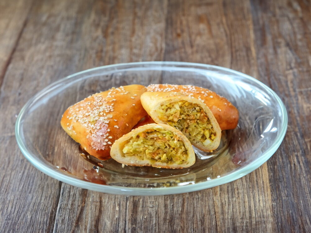 Oven-Baked Cabbage and Egg Pirozhki