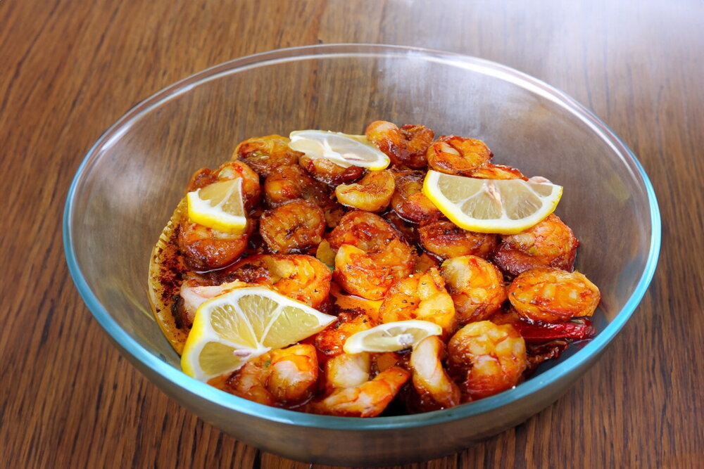 Pan-Fried Shrimp with Garlic in Soy Sauce