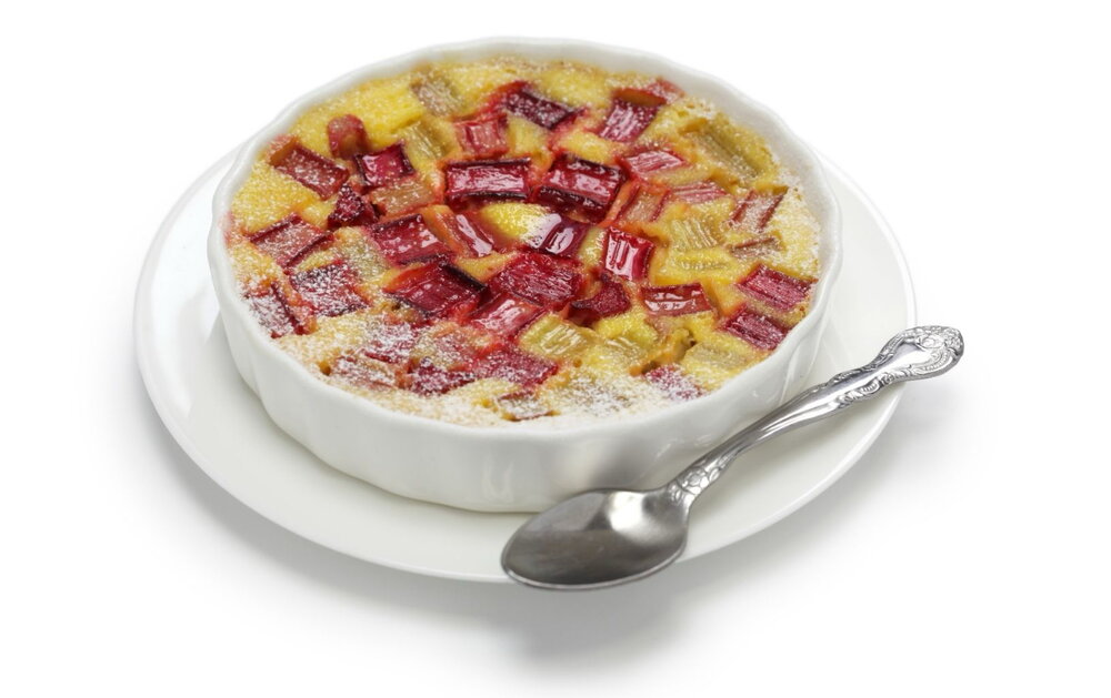 Rhubarb and vanilla clafoutis