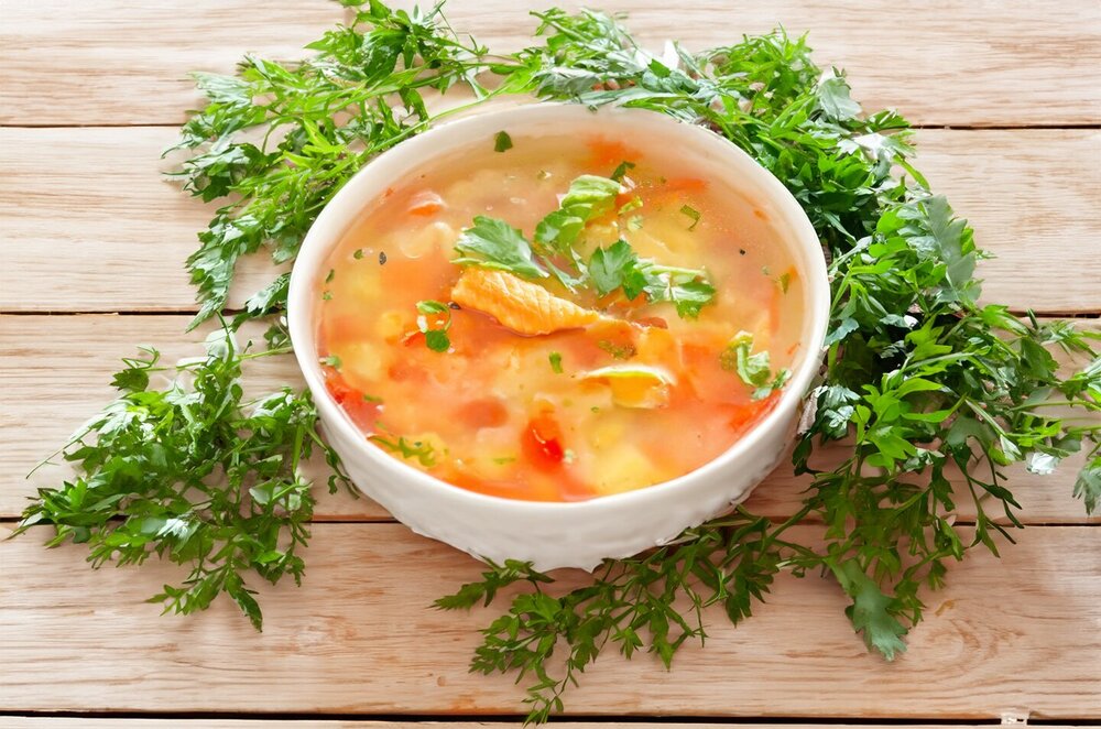 Pink Salmon and Rice Fish Soup