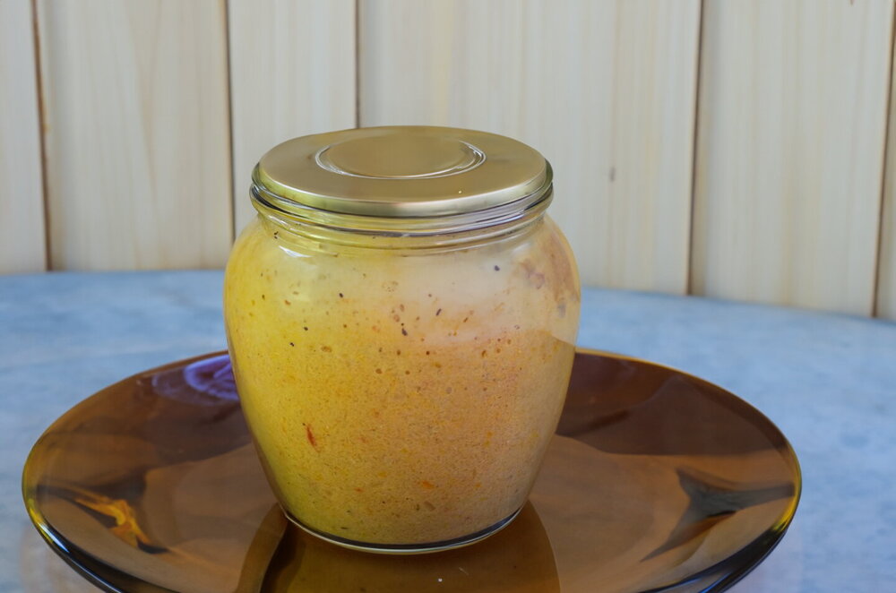 Zucchini Spread with Garlic, Tomato Paste, and Mayonnaise