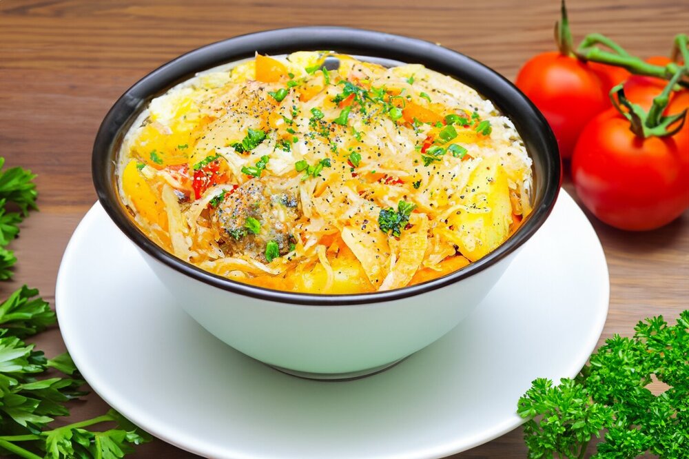 Meat with Potatoes and Cabbage in a Kazan