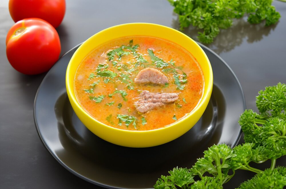 Soup with Rice, Potatoes, and Meat