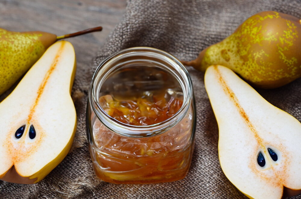 Amber Pear Jam in Slices