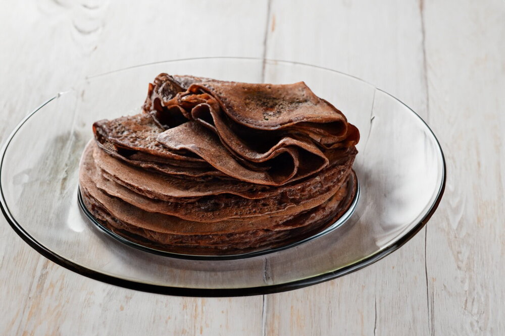 Chocolate Pancakes with Milk and Chocolate