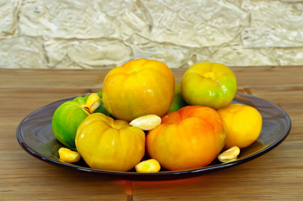 Fermented Green Tomatoes in a Jar, Like Barrel-Fermented