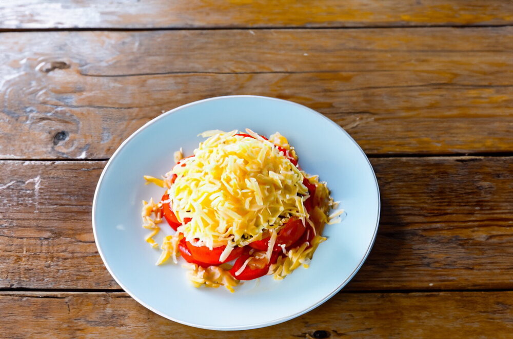 Tomato, Mushroom and Cheese Salad