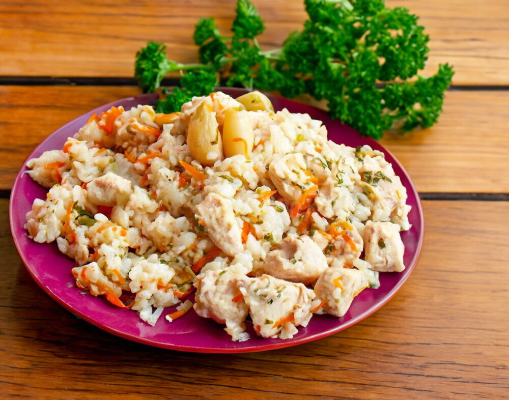 Chicken Fillet Pilaf in a Pan