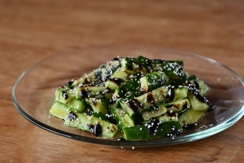 Cucumber Salad with Sesame Seeds and Soy Sauce