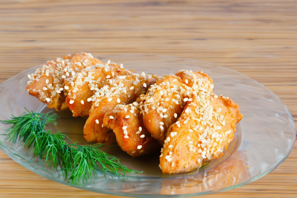 Chicken Fillet in Soy Sauce in a Frying Pan