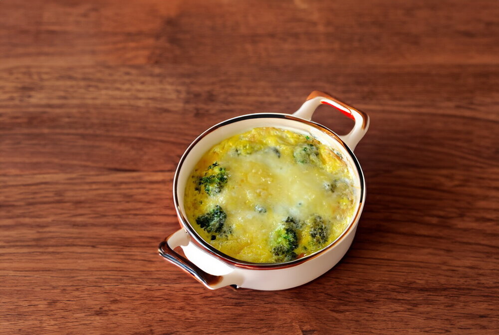 Baked Broccoli with Egg and Cheese