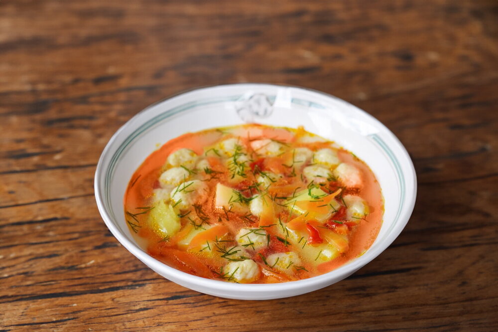 Soup with Cheese Dumplings