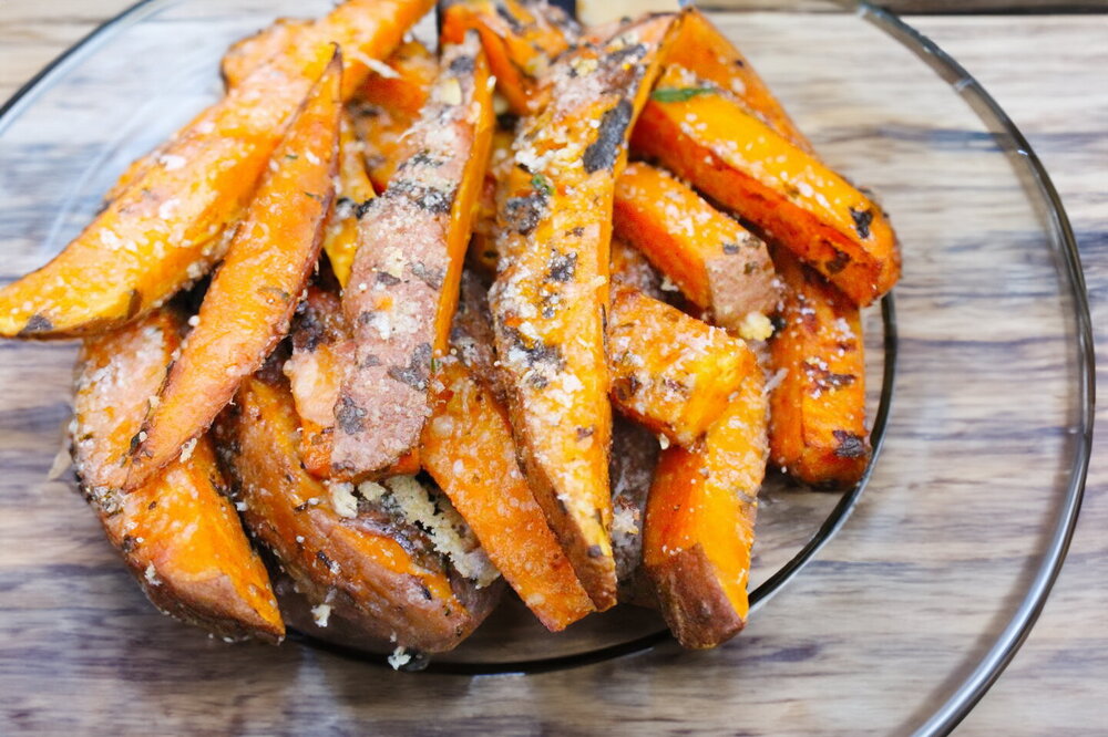 Oven-Baked Sweet Potato with Cheese