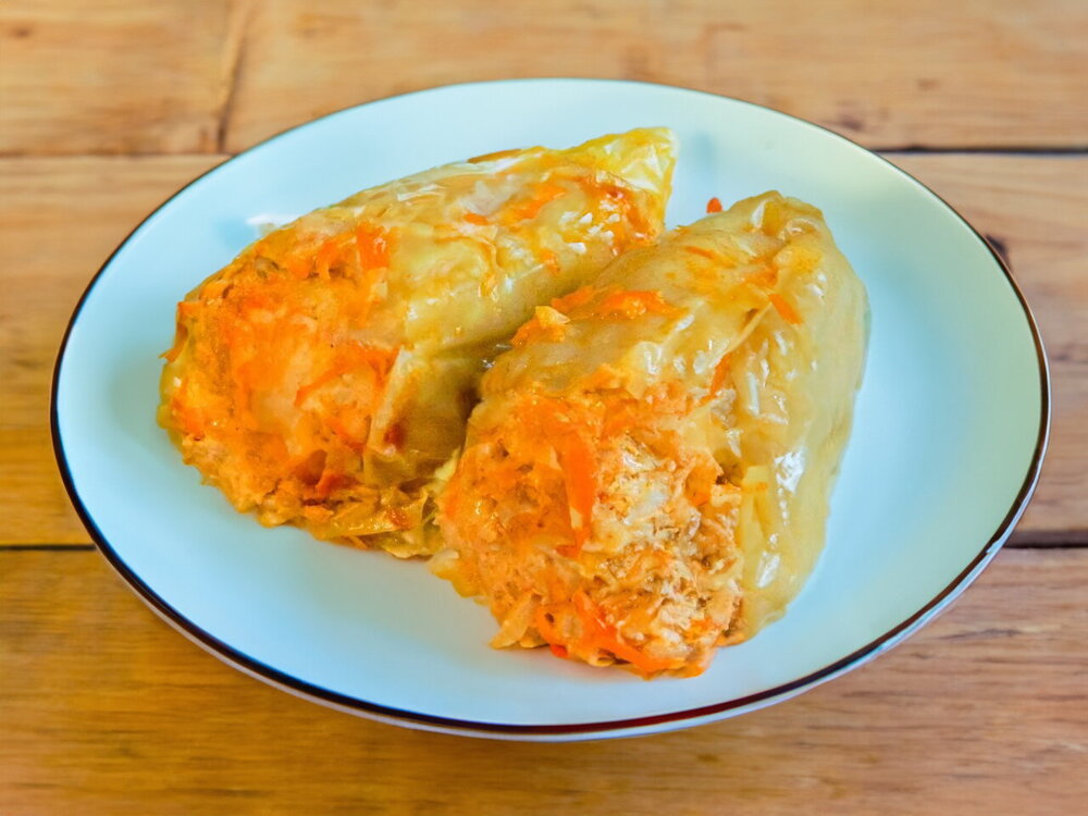 Stuffed Bell Peppers with Meat and Rice in a Pot