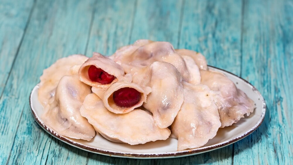 Classic Homemade Kefir Dumplings with Sour Cherries