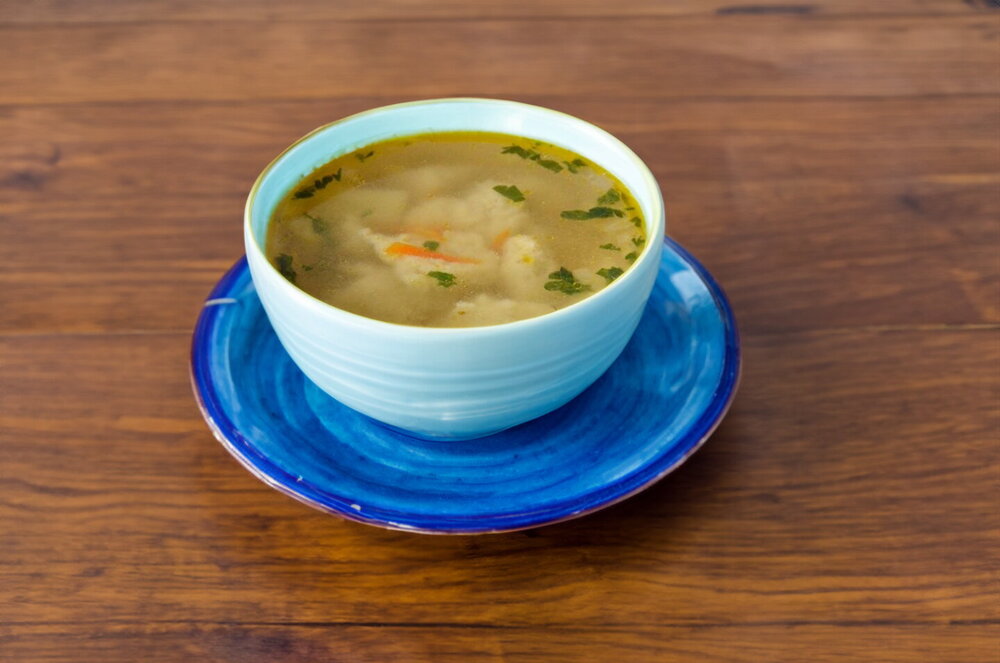 Chicken Soup with Dumplings in Chicken Broth
