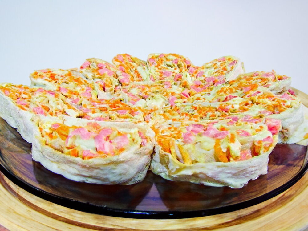 Lavash Roll Appetizer with Korean-Style Carrots