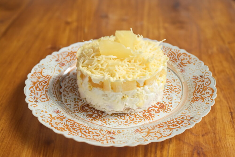 Salad with Canned Pineapple and Chicken