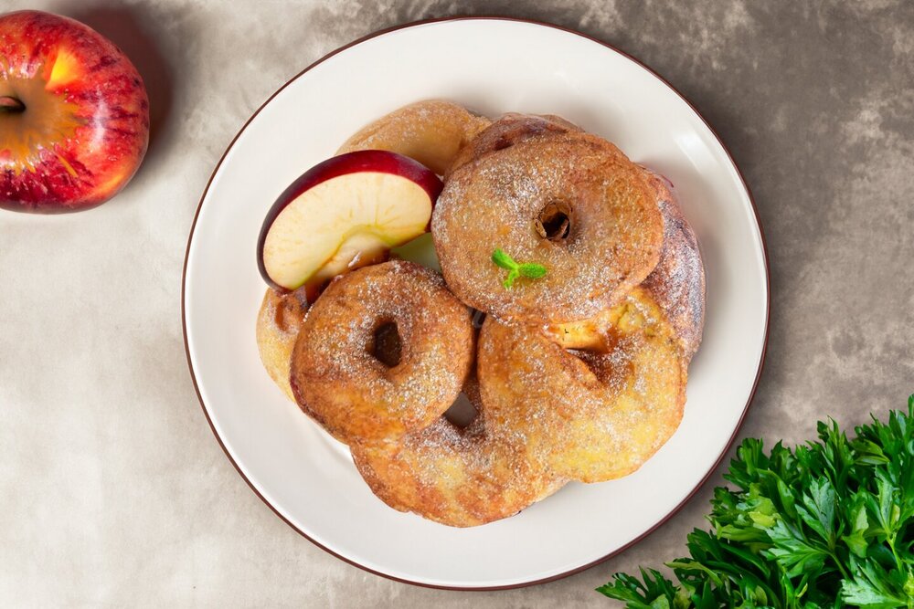 Fried Apple rings in Batter