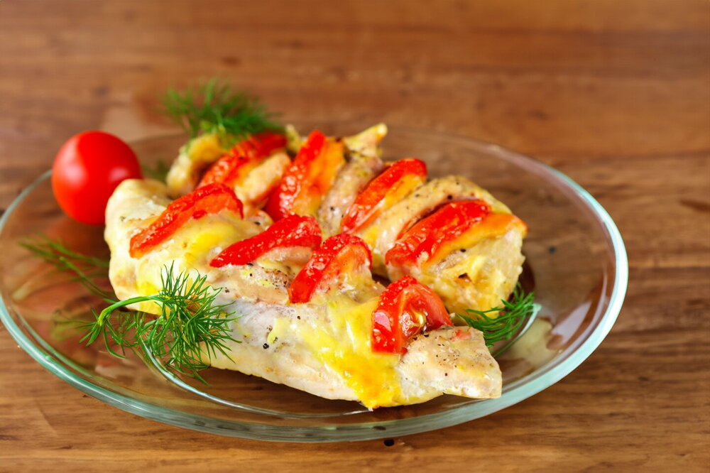 Baked Chicken Fillet with Tomato and Cheese