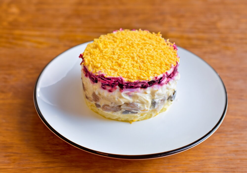 Herring Under a Fur Coat with Egg