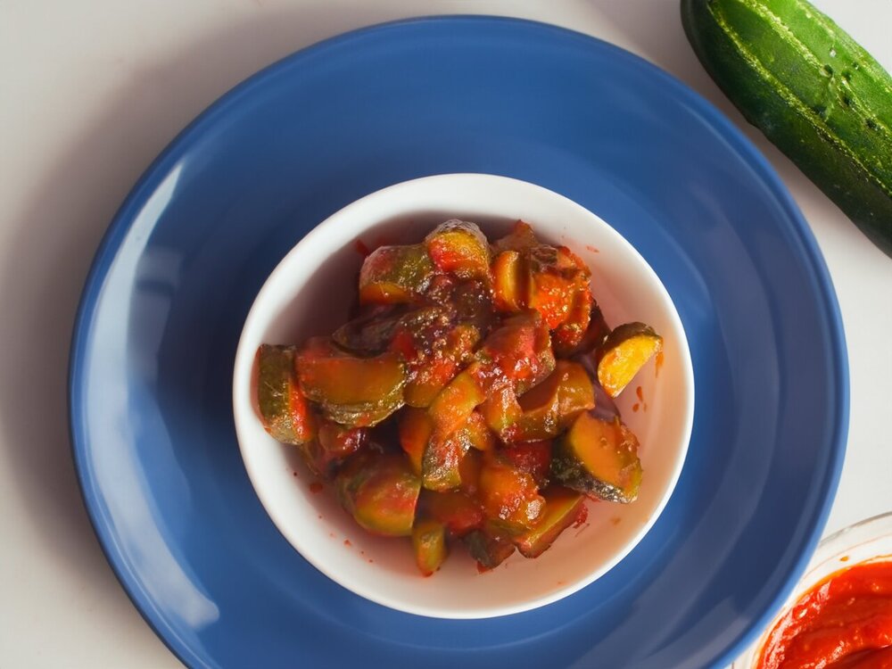 Winter Cucumber Salad with Tomato Paste