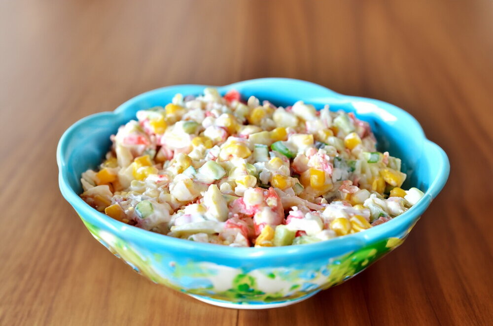 Classic Crab Salad with Corn, No Rice