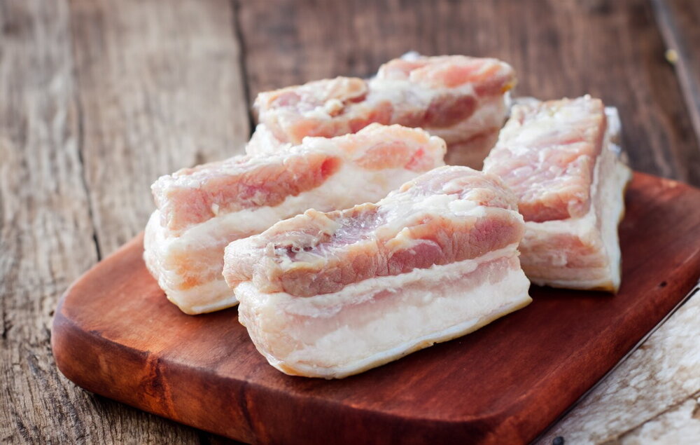 Brined Pork Fat with Garlic