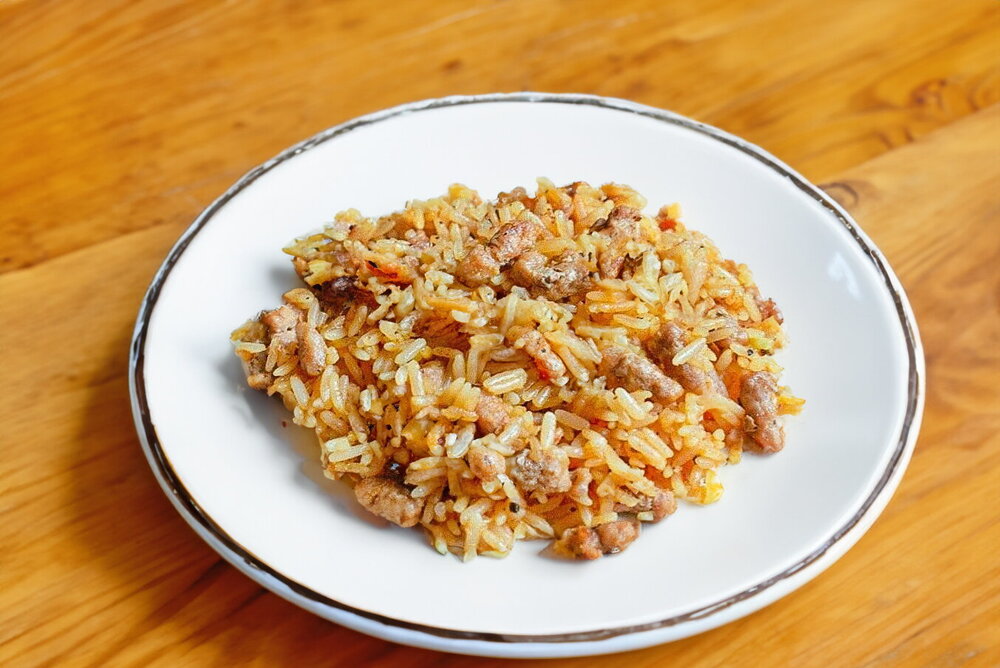 Rice with Ground Meat in Tomato Sauce