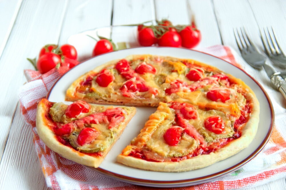Homemade Vegetable Pizza in the Oven